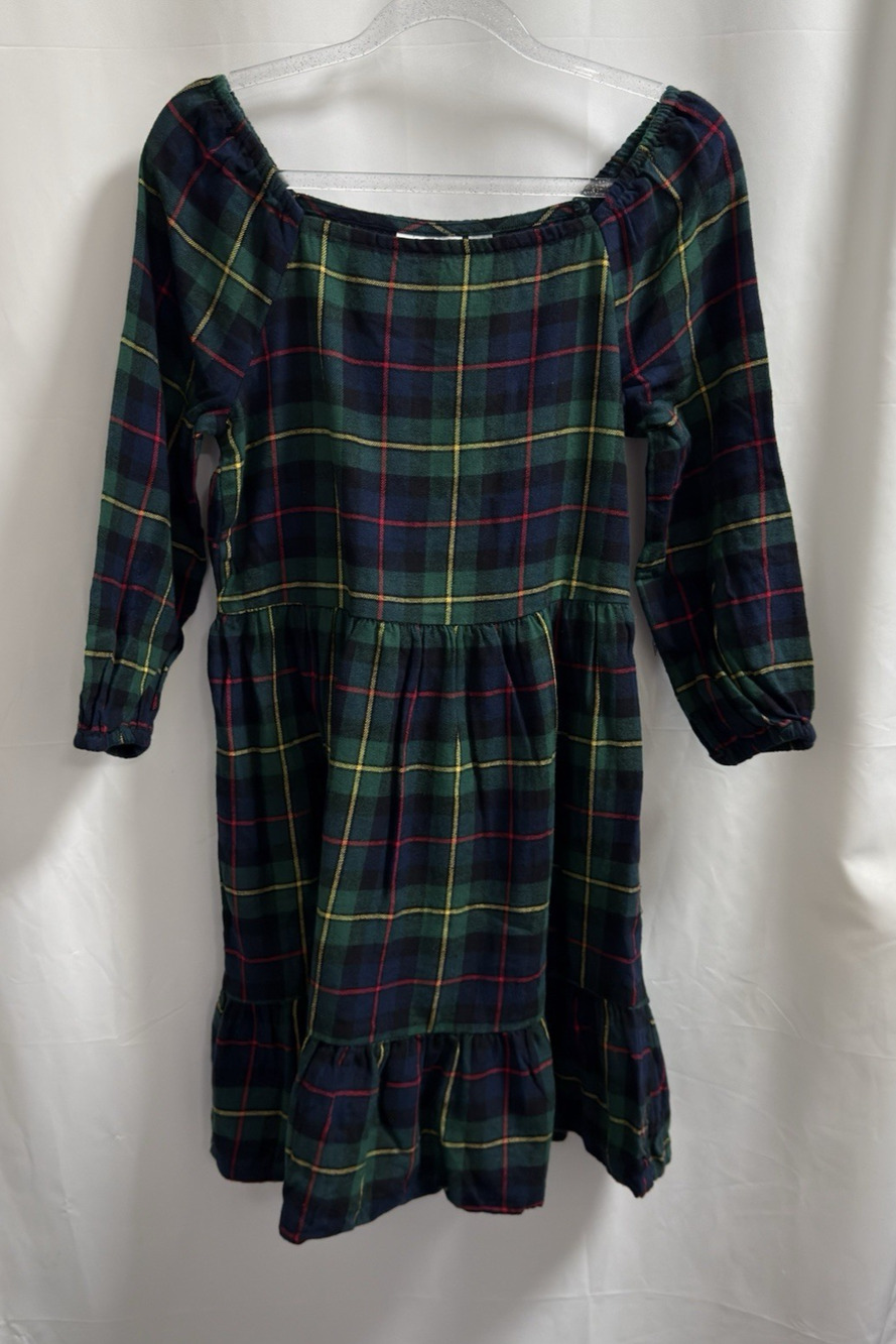 The Children's Place Plaid Flannel Dress Girl's Size 14 Navy/Green - Picture 1 of 7